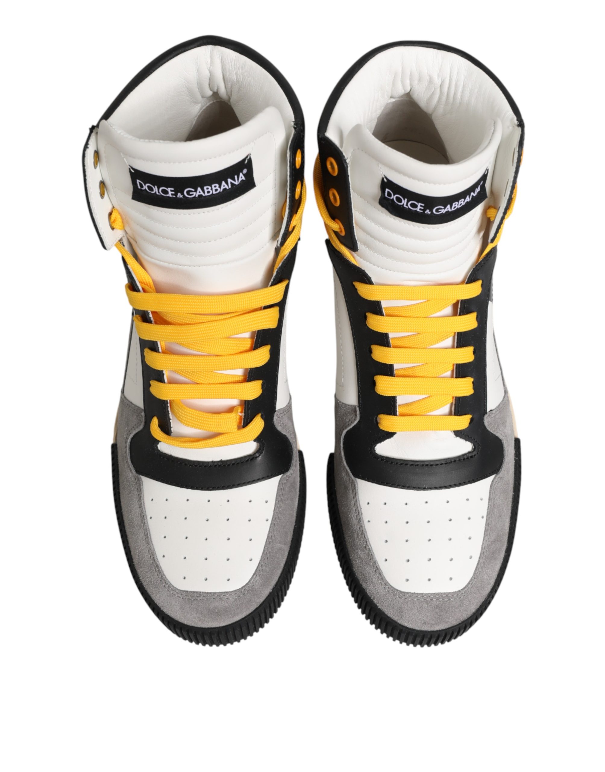 Dolce & Gabbana Multicolor Calf High Top Sneakers Shoes - Image 3