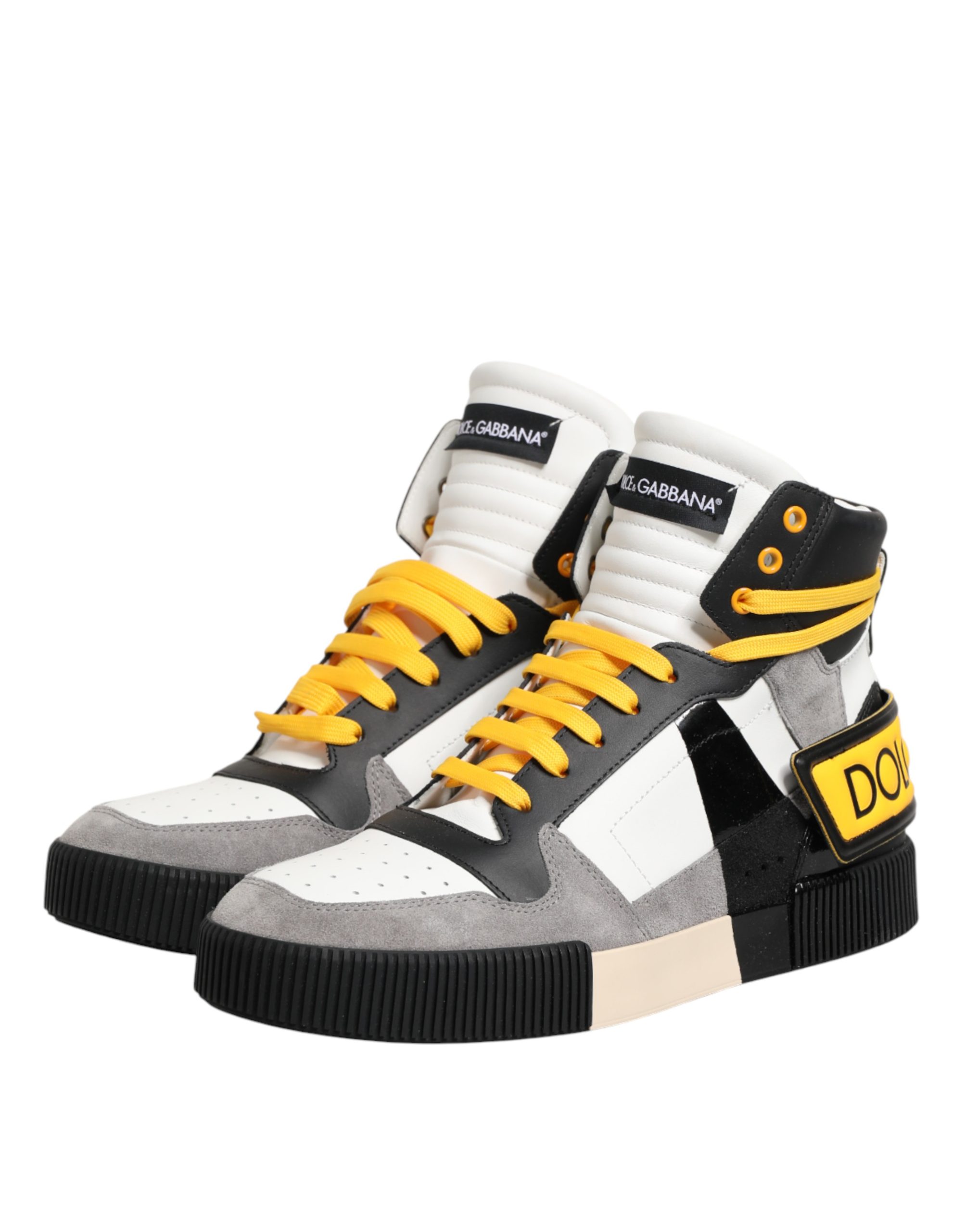 Dolce & Gabbana Multicolor Calf High Top Sneakers Shoes - Image 4