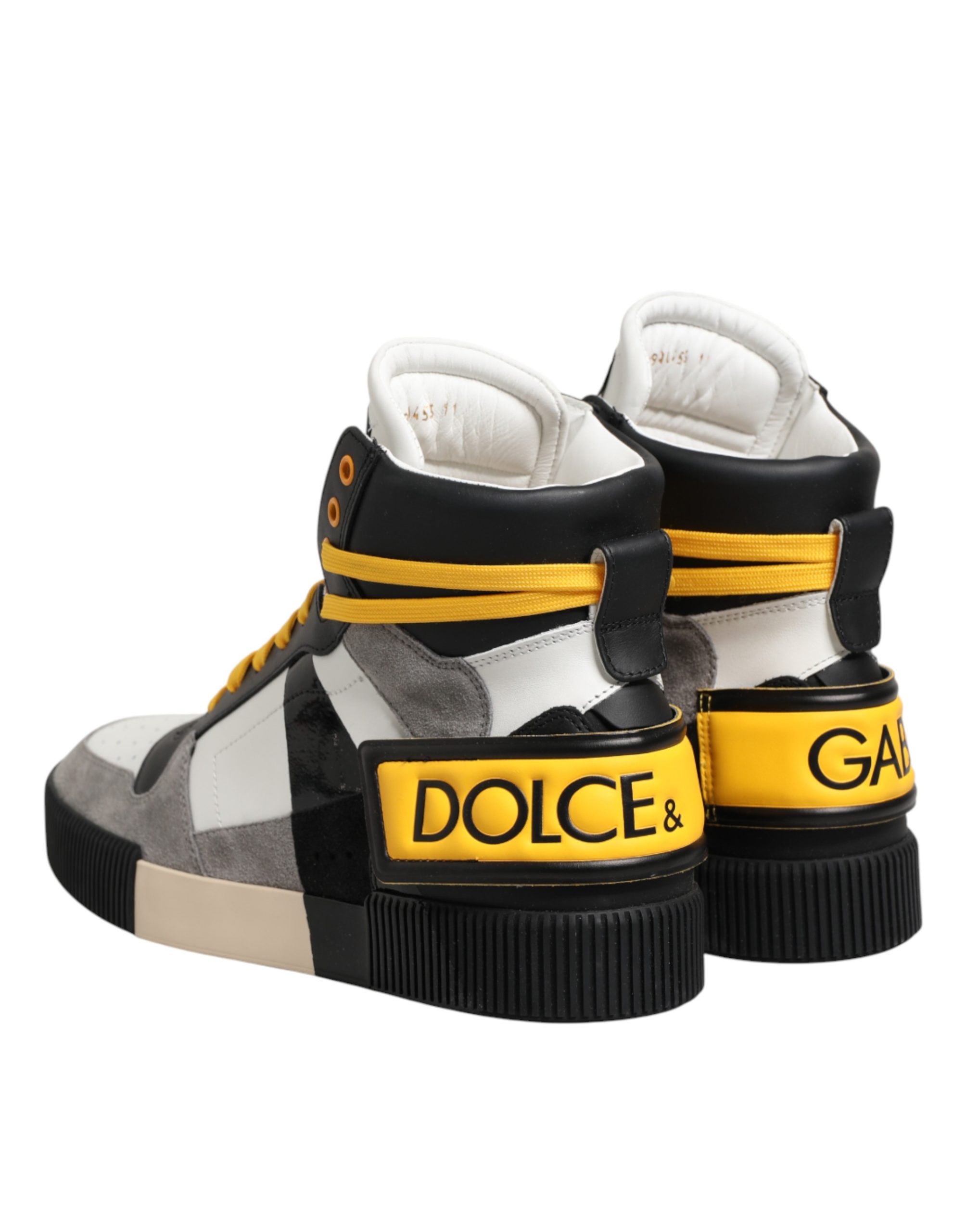 Dolce & Gabbana Multicolor Calf High Top Sneakers Shoes - Image 5