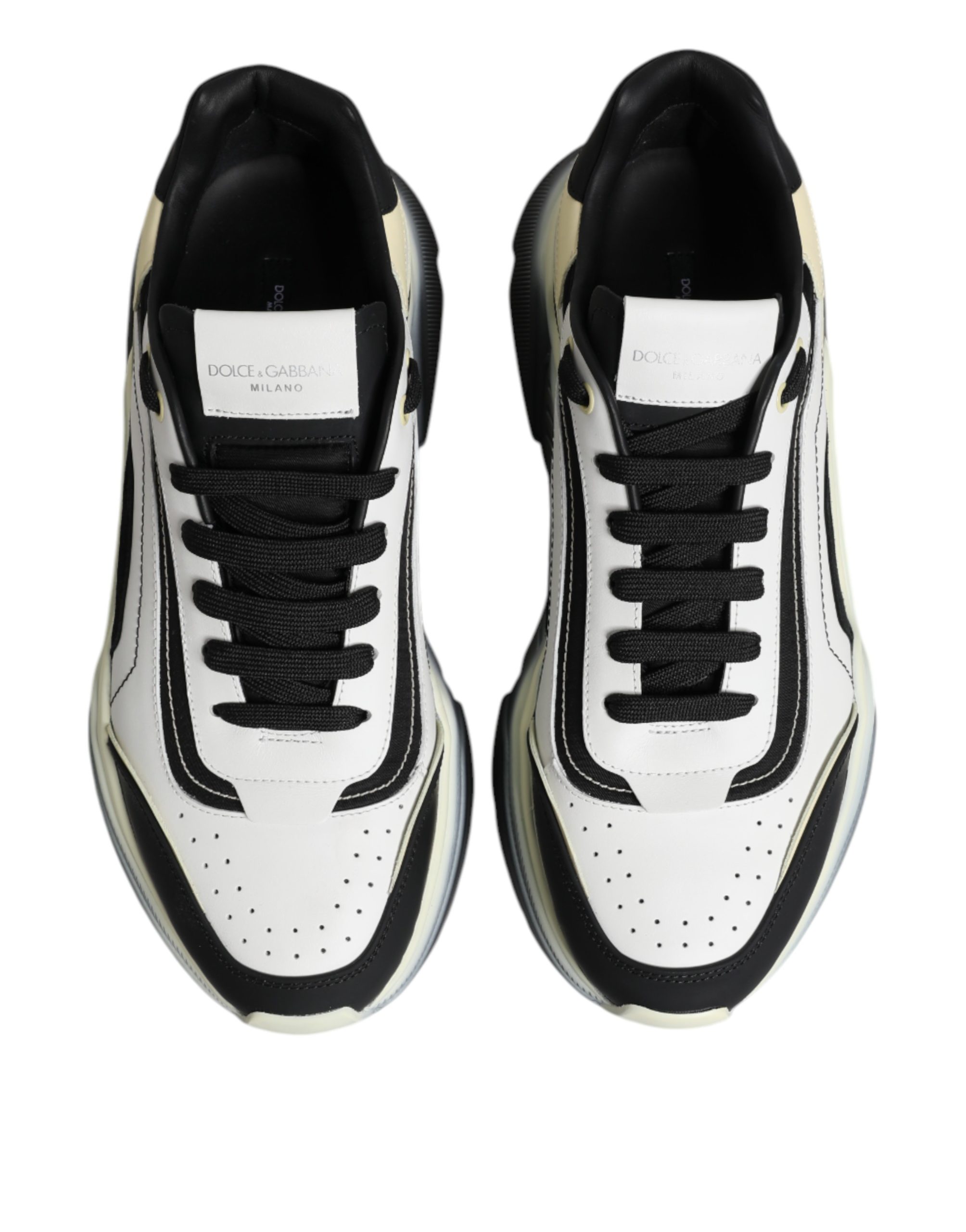 Dolce & Gabbana White Black Daymaster Two Tone Sneaker Shoes - Image 3