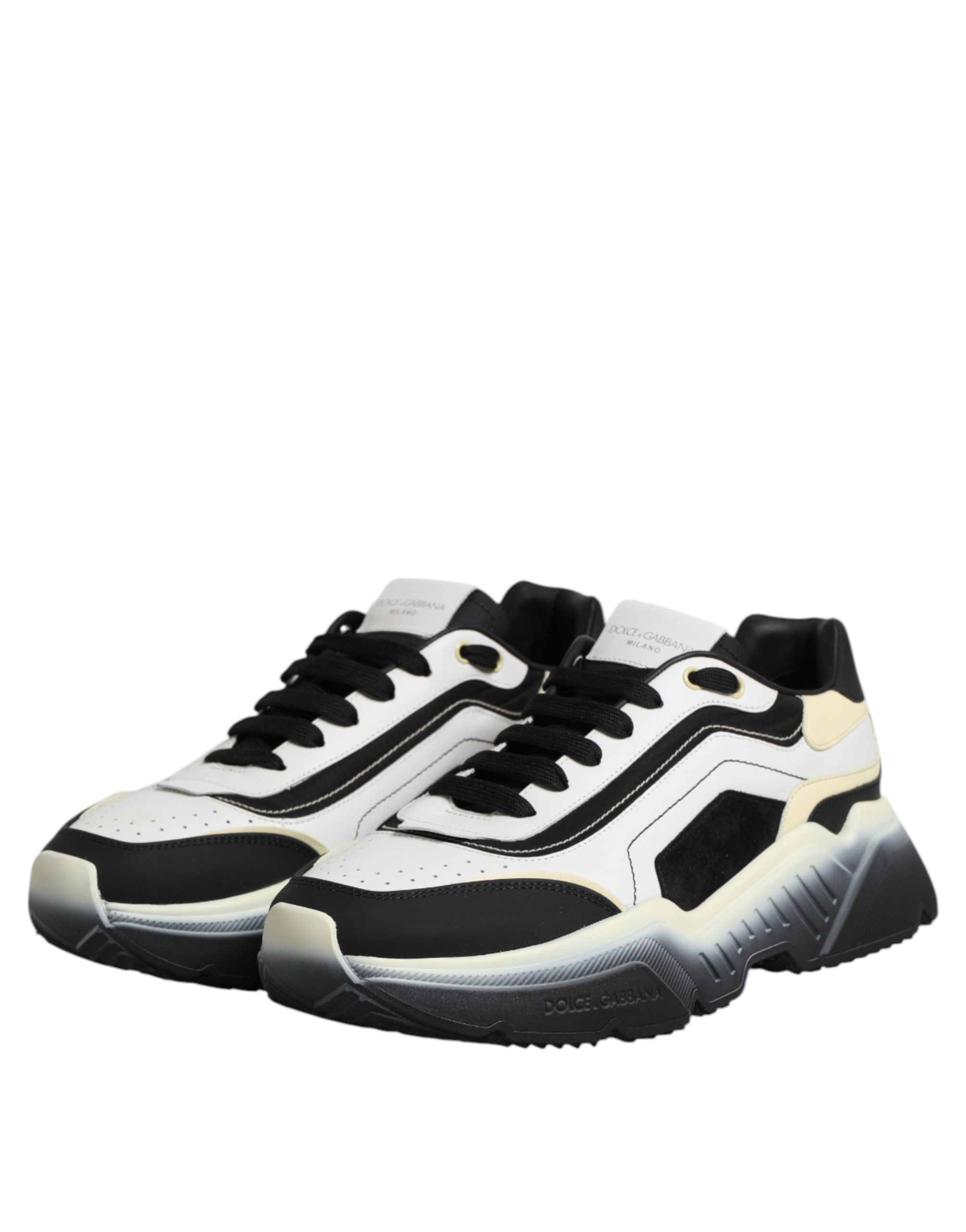 Dolce & Gabbana White Black Daymaster Two Tone Sneaker Shoes - Image 4