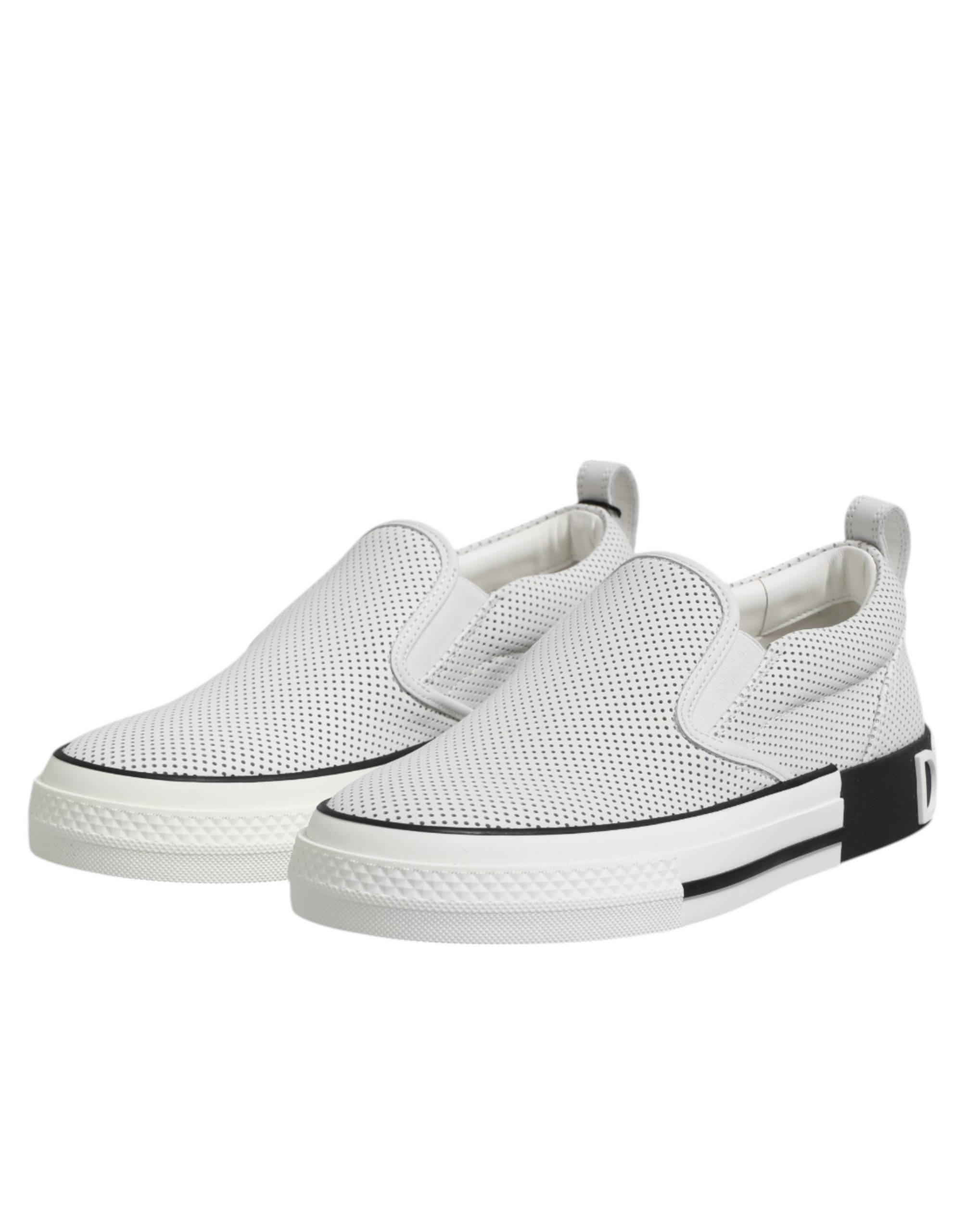 Dolce & Gabbana White Perforated Custom 2.Zero Sneakers Shoes - Image 4