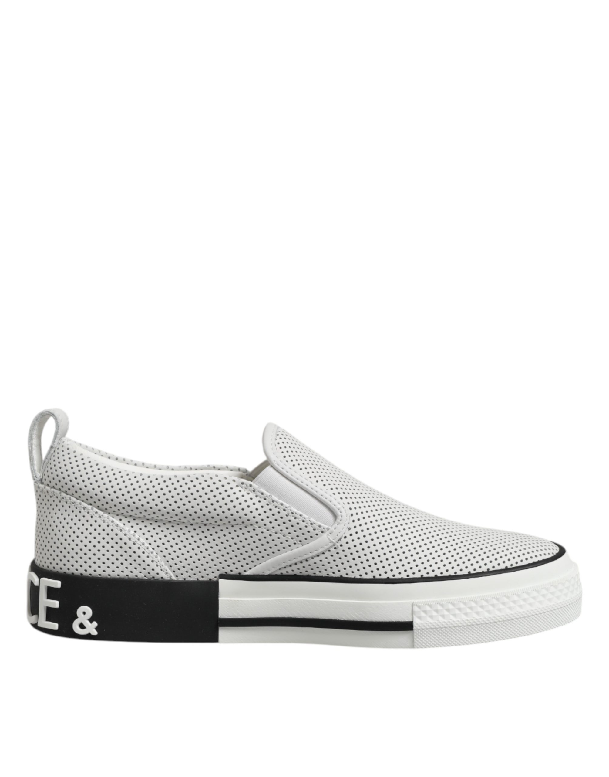 Dolce & Gabbana White Perforated Custom 2.Zero Sneakers Shoes - Image 8