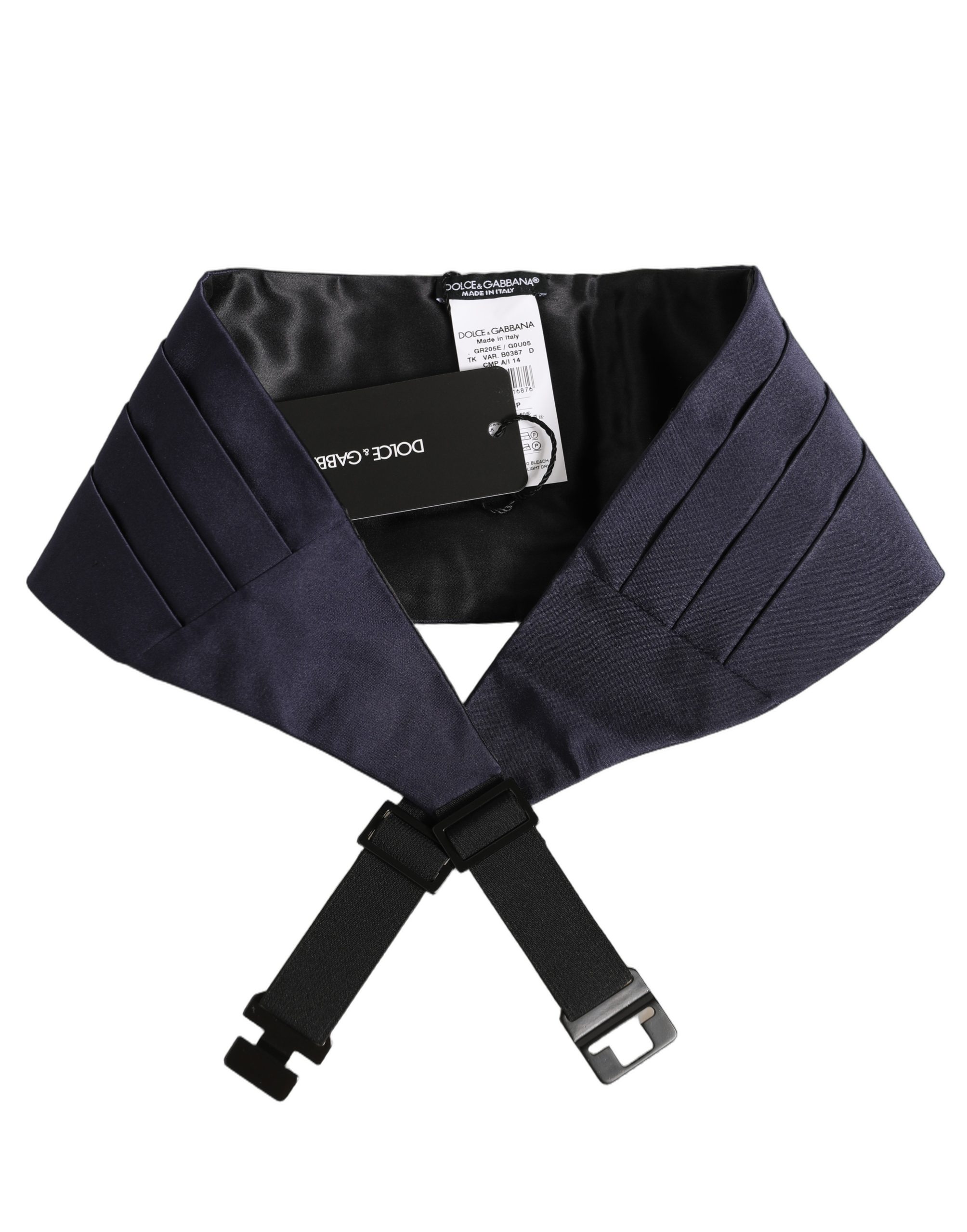 Dolce & Gabbana Dark Blue 100% Silk Belt Waist Cummerbund - Image 5