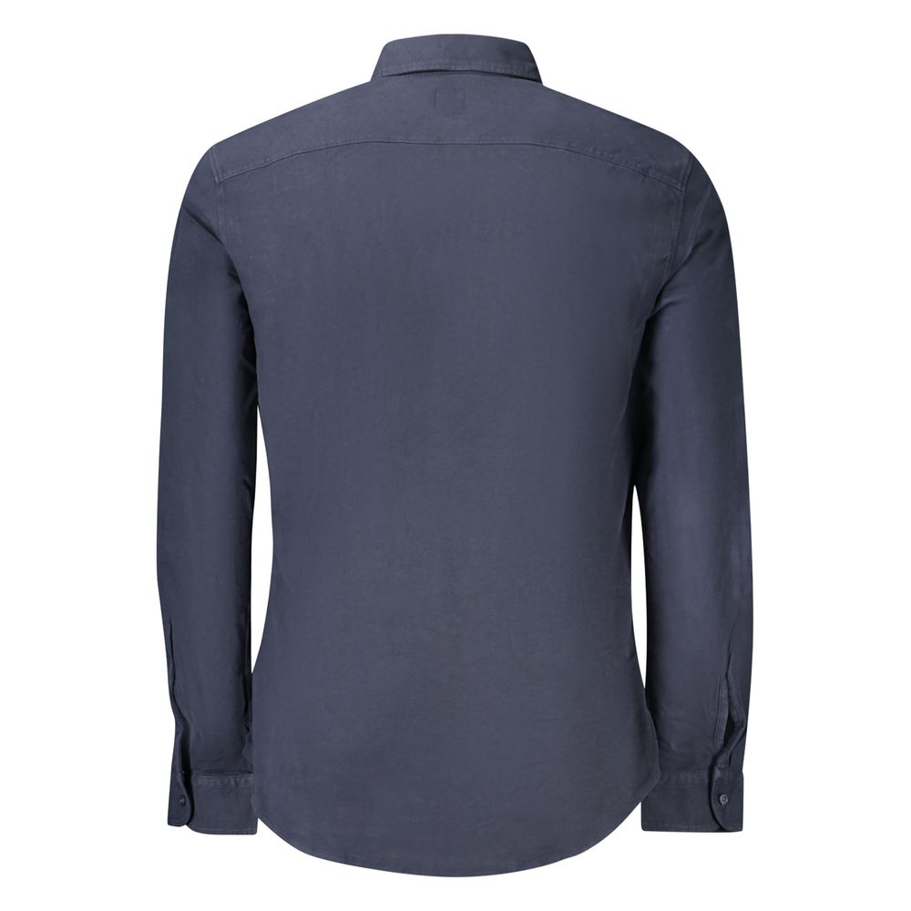 Hugo Boss Blue Cotton Men's Shirt - Image 2