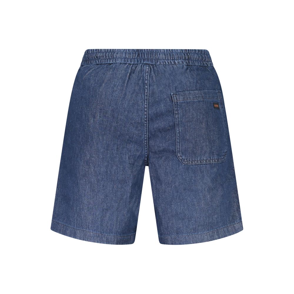 Hugo Boss Blue Cotton Bermuda Shorts - Image 2