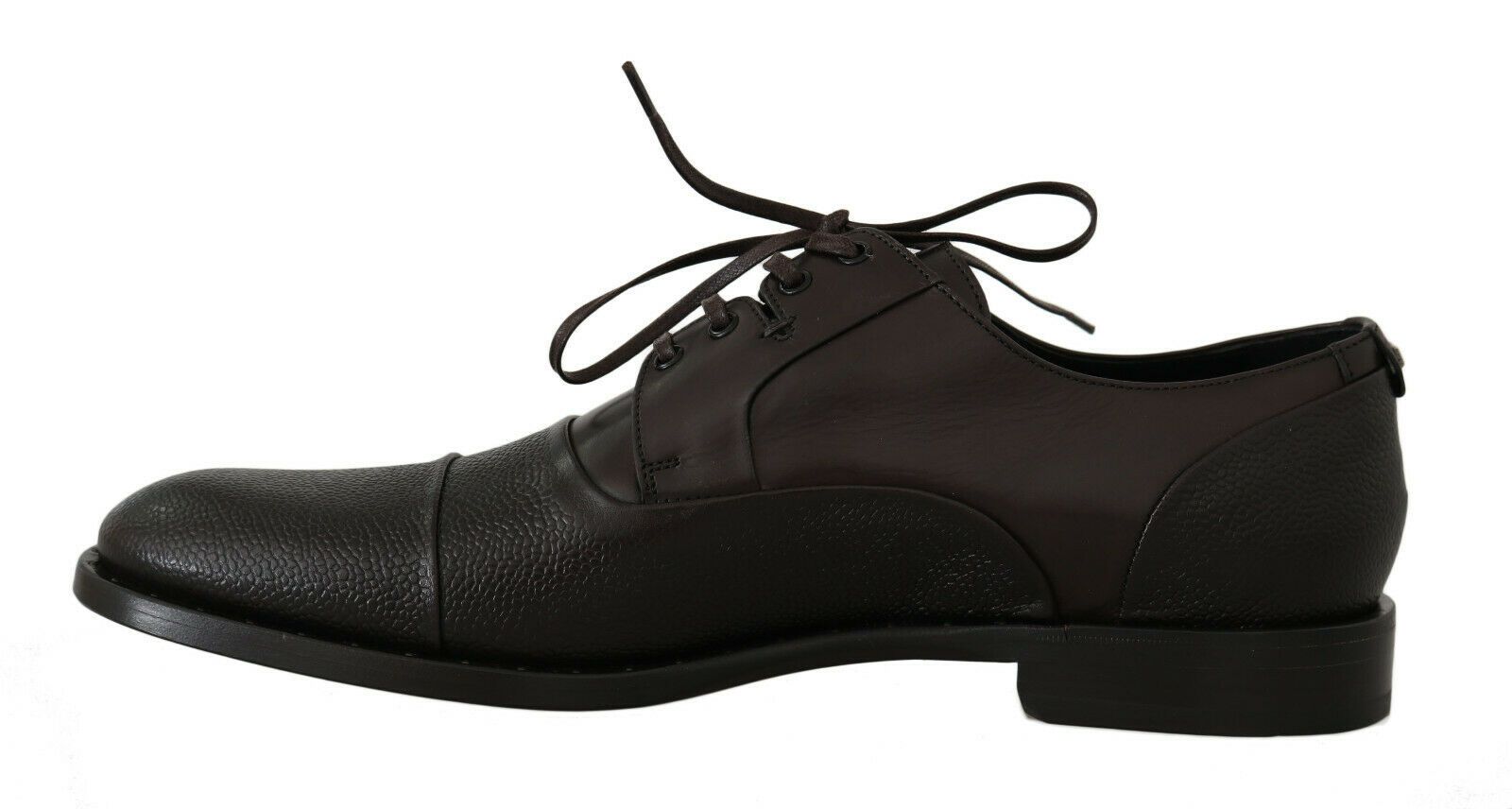 Dolce & Gabbana Brown Leather Laceups Dress Mens Shoes - Image 2