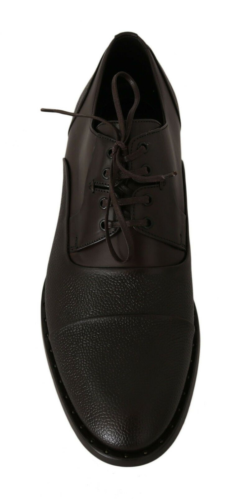 Dolce & Gabbana Brown Leather Laceups Dress Mens Shoes - Image 4
