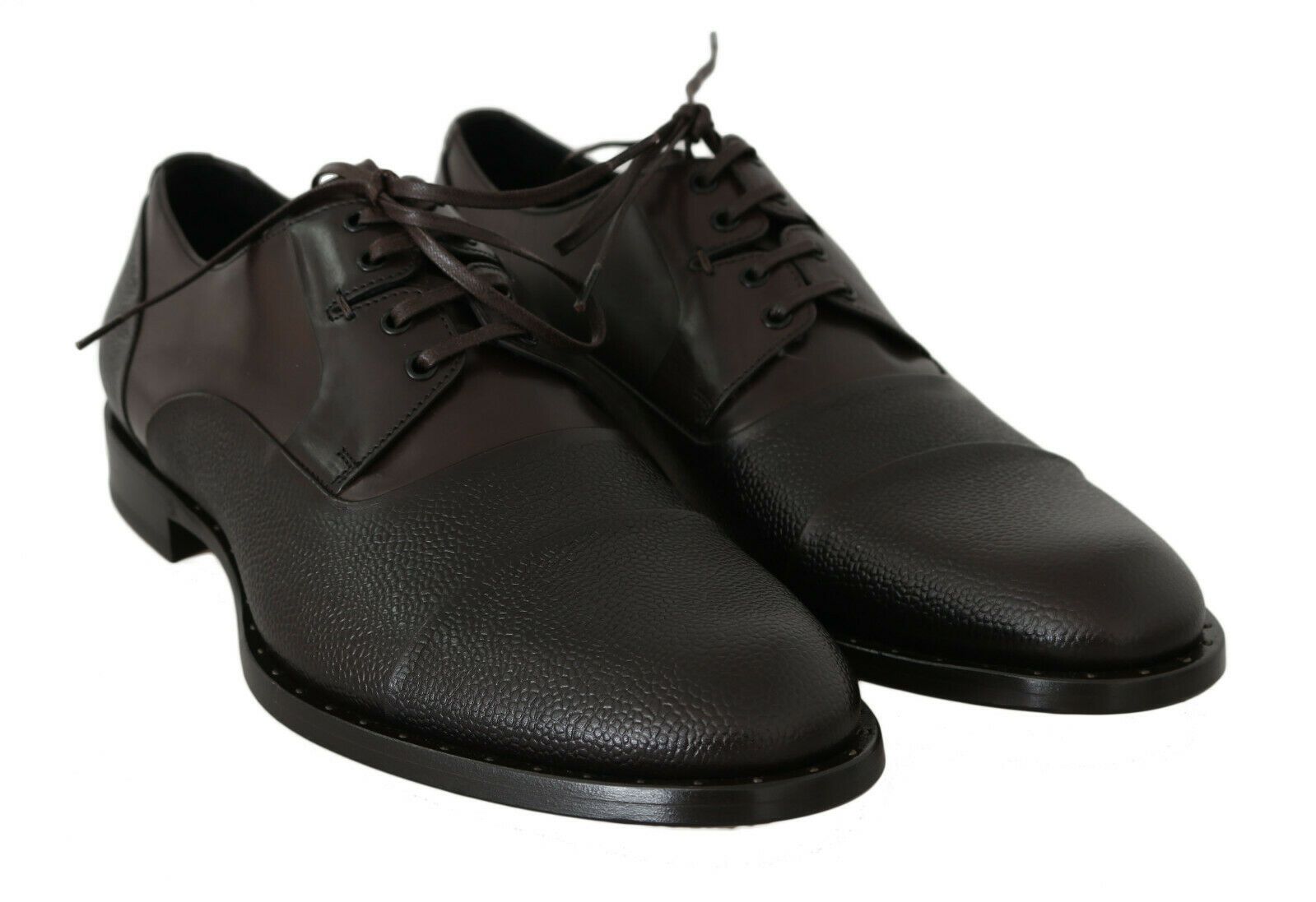 Dolce & Gabbana Brown Leather Laceups Dress Mens Shoes - Image 6