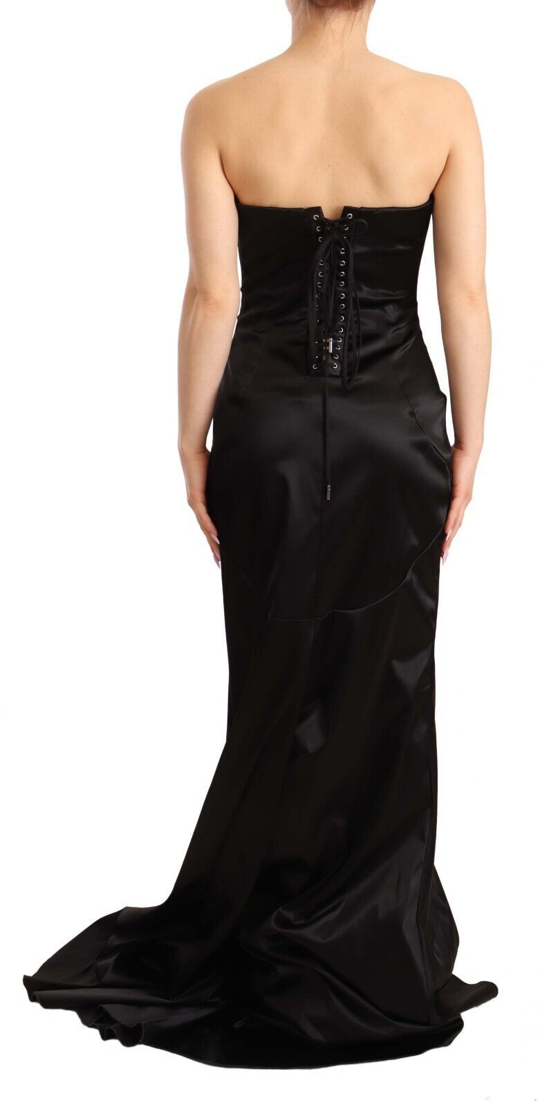 Dolce & Gabbana Black Silk Stretch Sheath Mermaid Gown Dress - Image 2