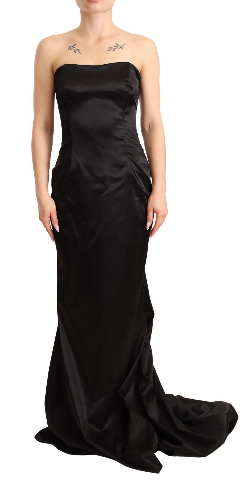 Dolce & Gabbana Black Silk Stretch Sheath Mermaid Gown Dress - Image 4