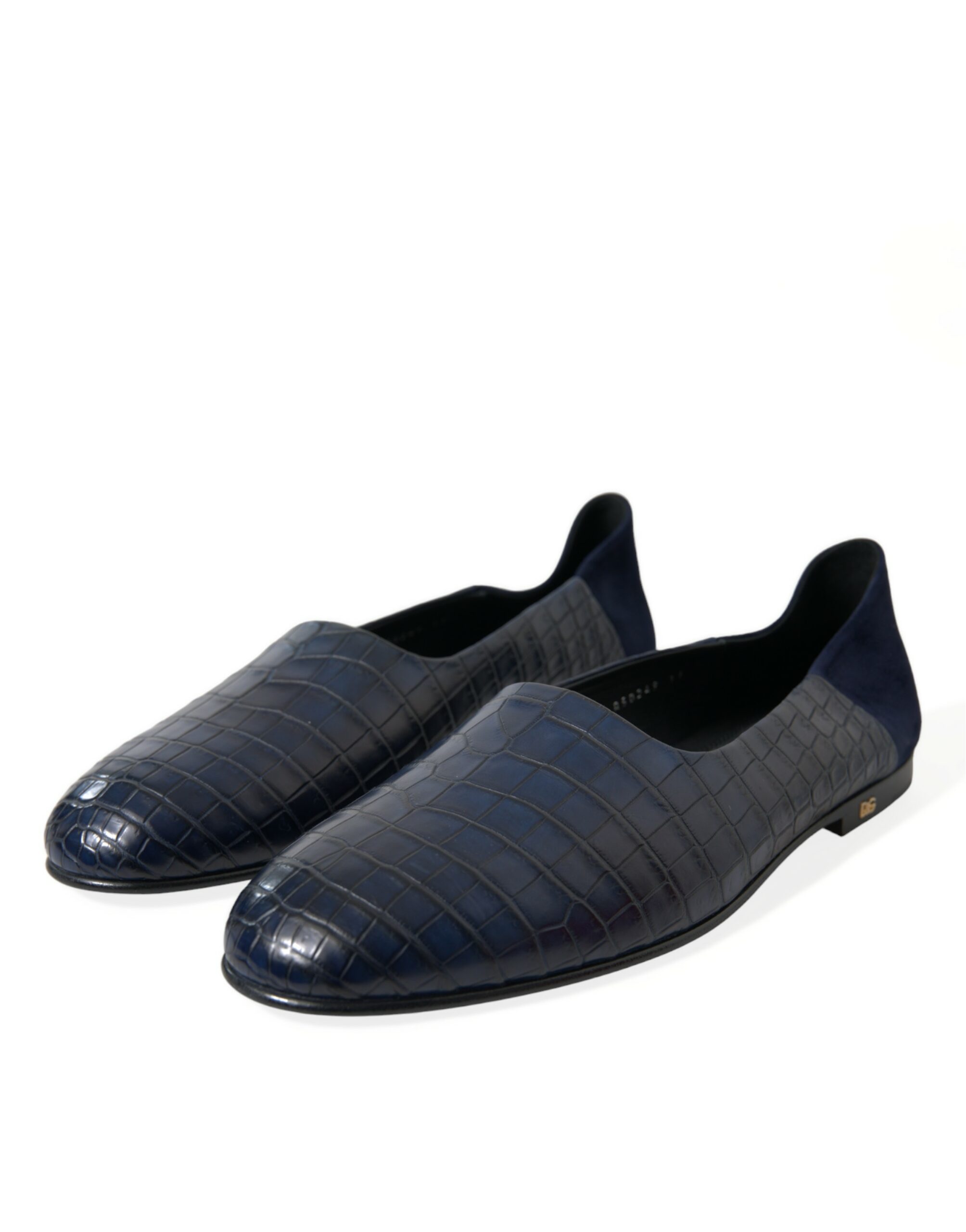Dolce & Gabbana Blue Crocodile Leather Loafers Slip On Shoes - Image 2