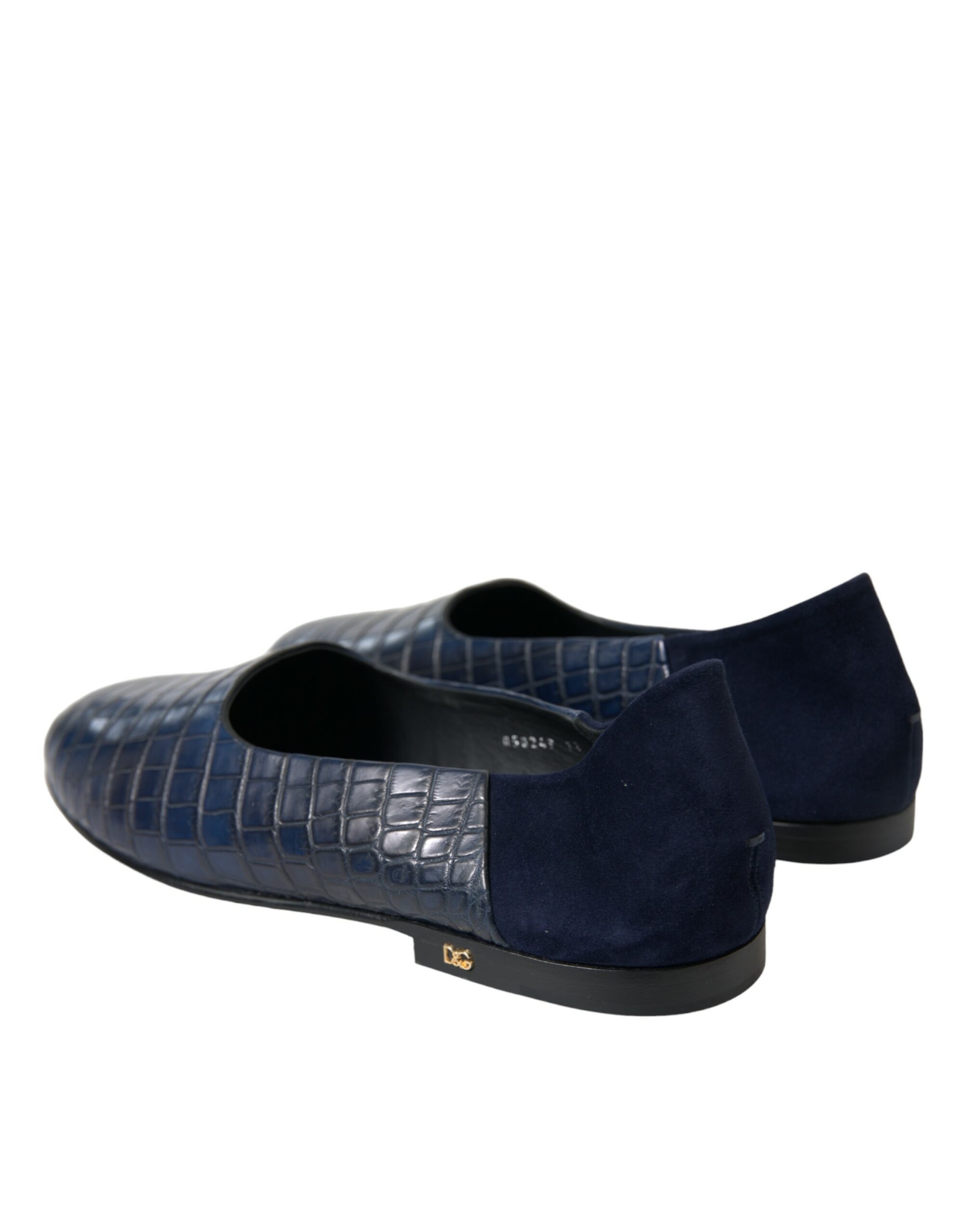 Dolce & Gabbana Blue Crocodile Leather Loafers Slip On Shoes - Image 3