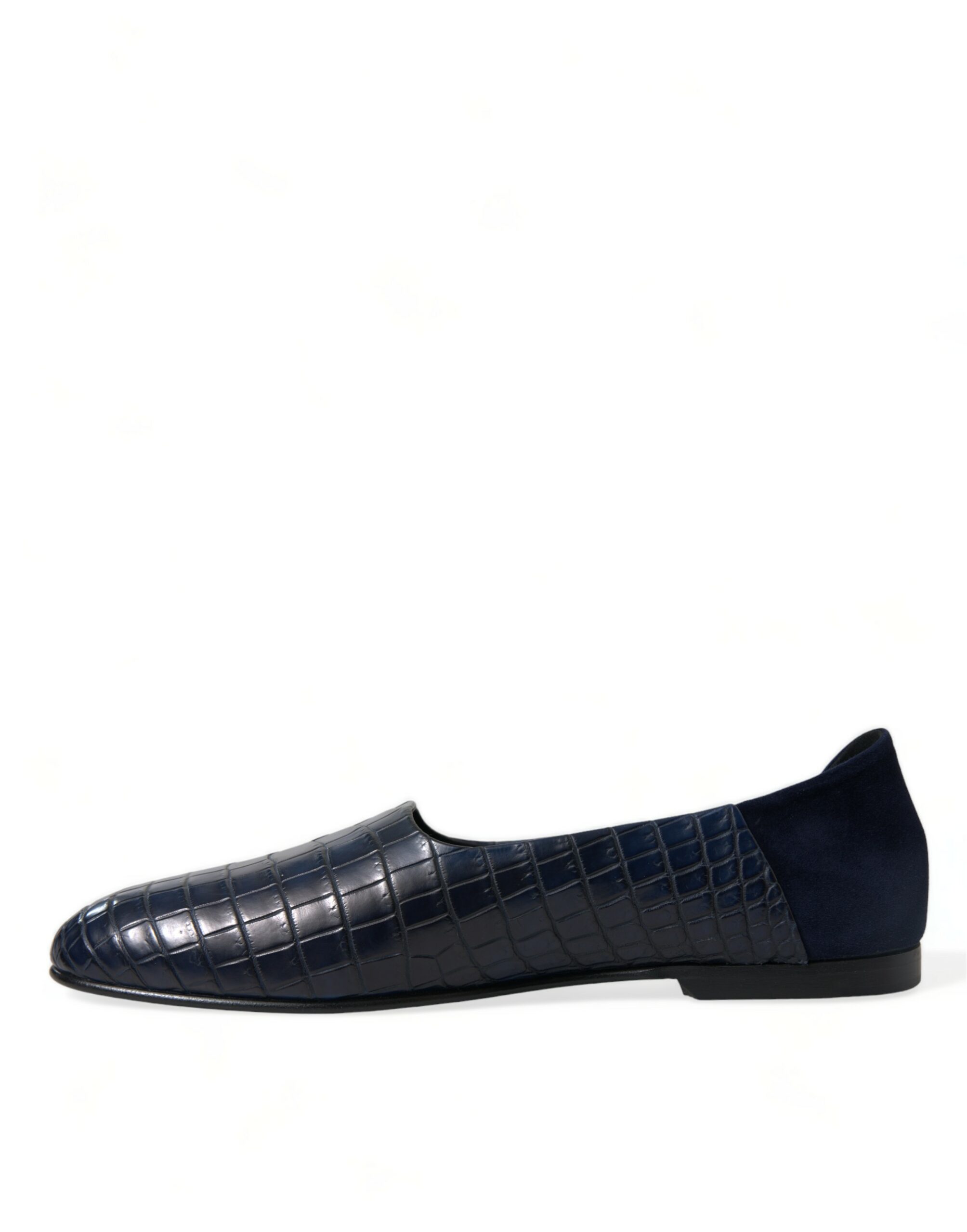 Dolce & Gabbana Blue Crocodile Leather Loafers Slip On Shoes - Image 4