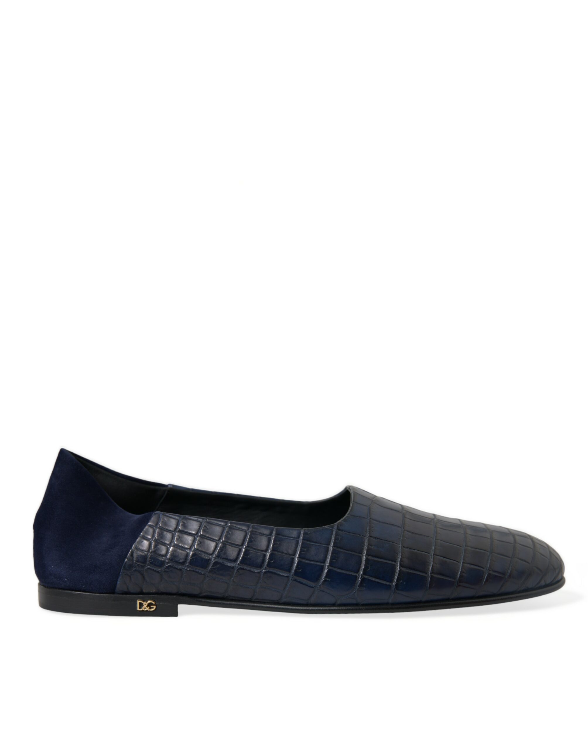 Dolce & Gabbana Blue Crocodile Leather Loafers Slip On Shoes - Image 5
