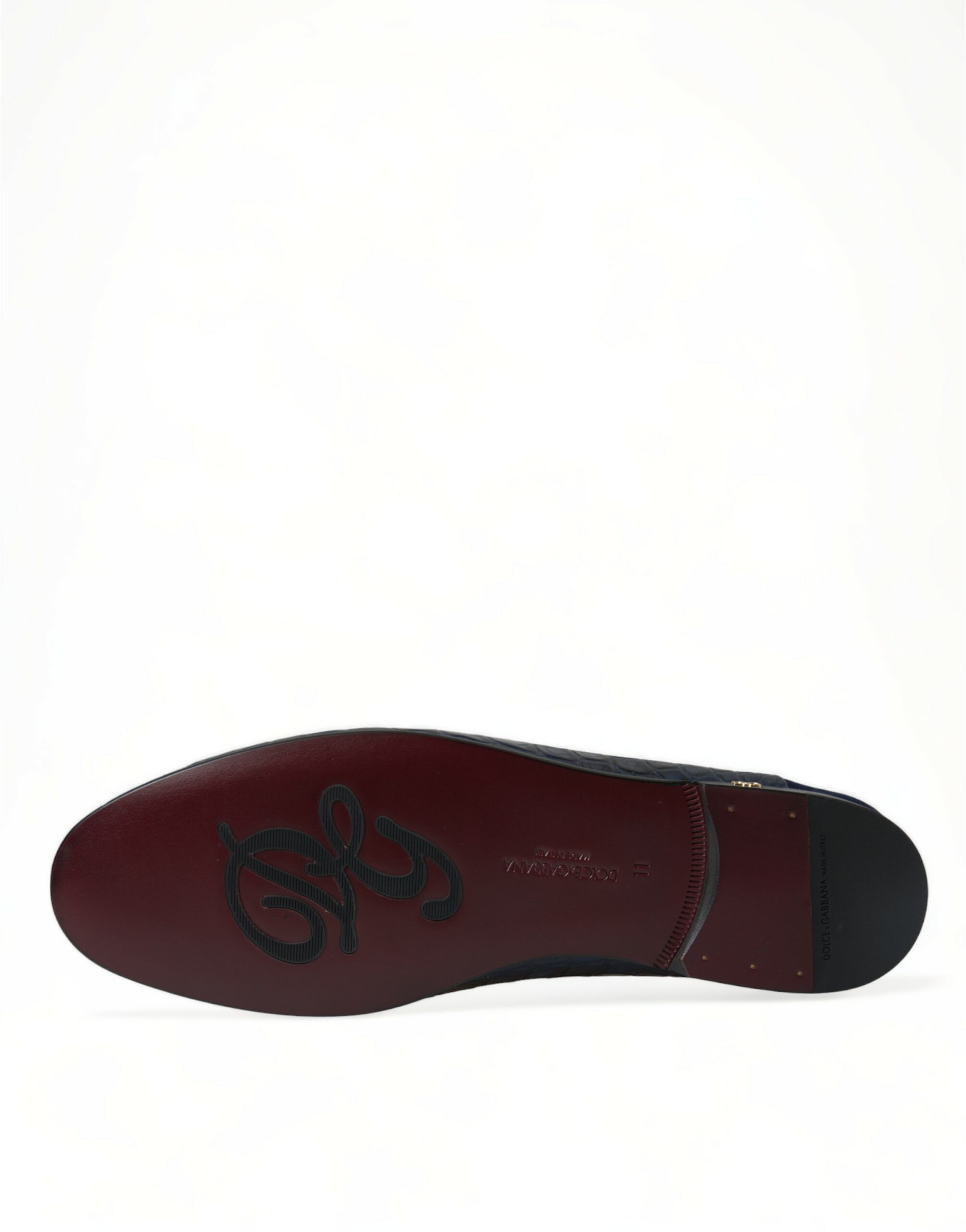 Dolce & Gabbana Blue Crocodile Leather Loafers Slip On Shoes - Image 6