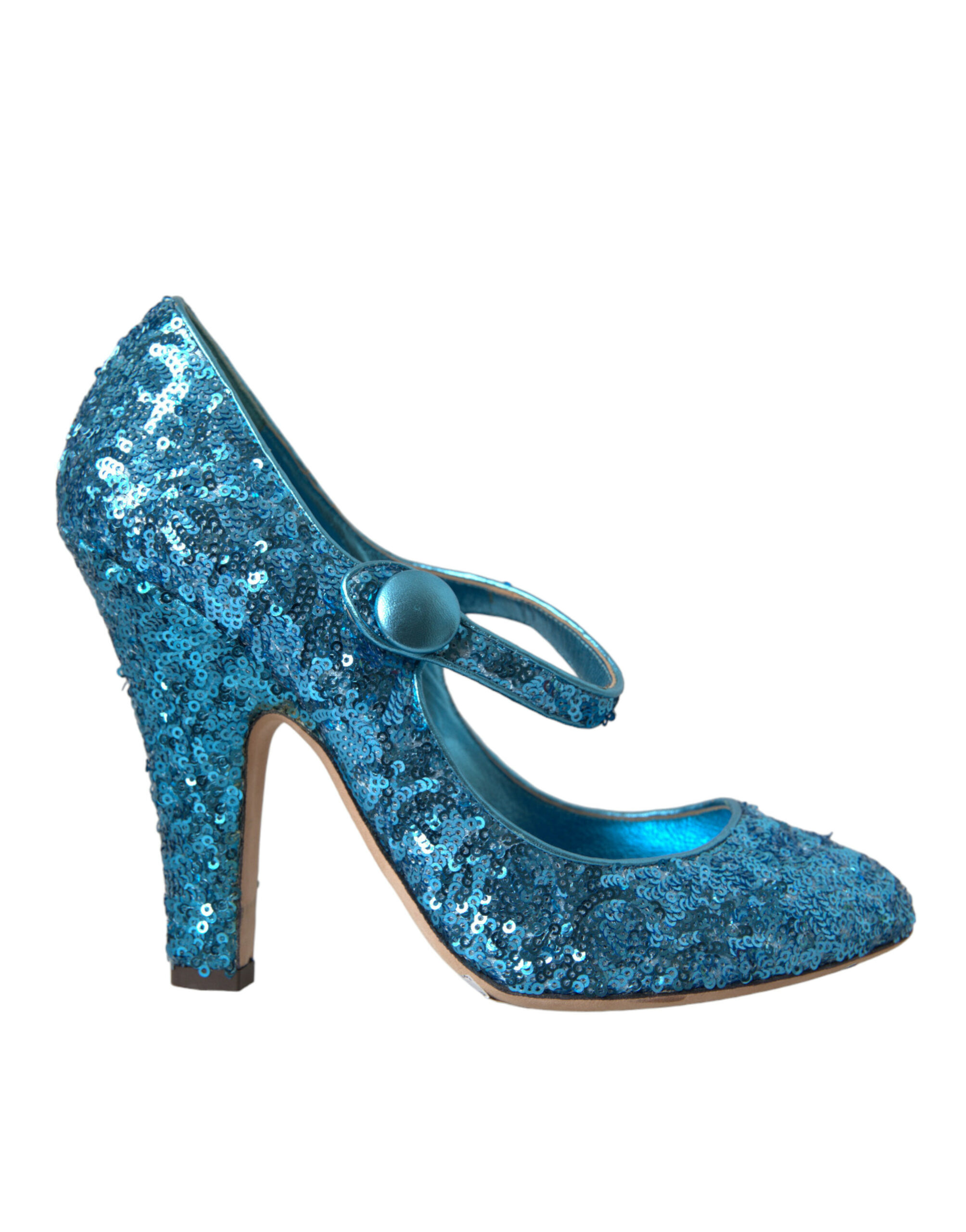 Dolce & Gabbana Blue Sequin Mary Jane Pumps High Heels Shoes - Image 5