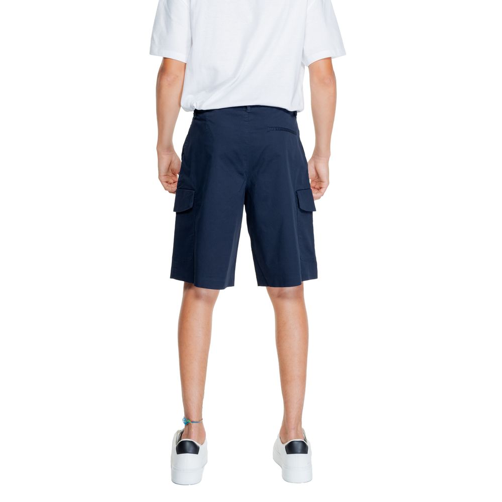 Armani Exchange Blue Cotton Bermuda Shorts - Image 2