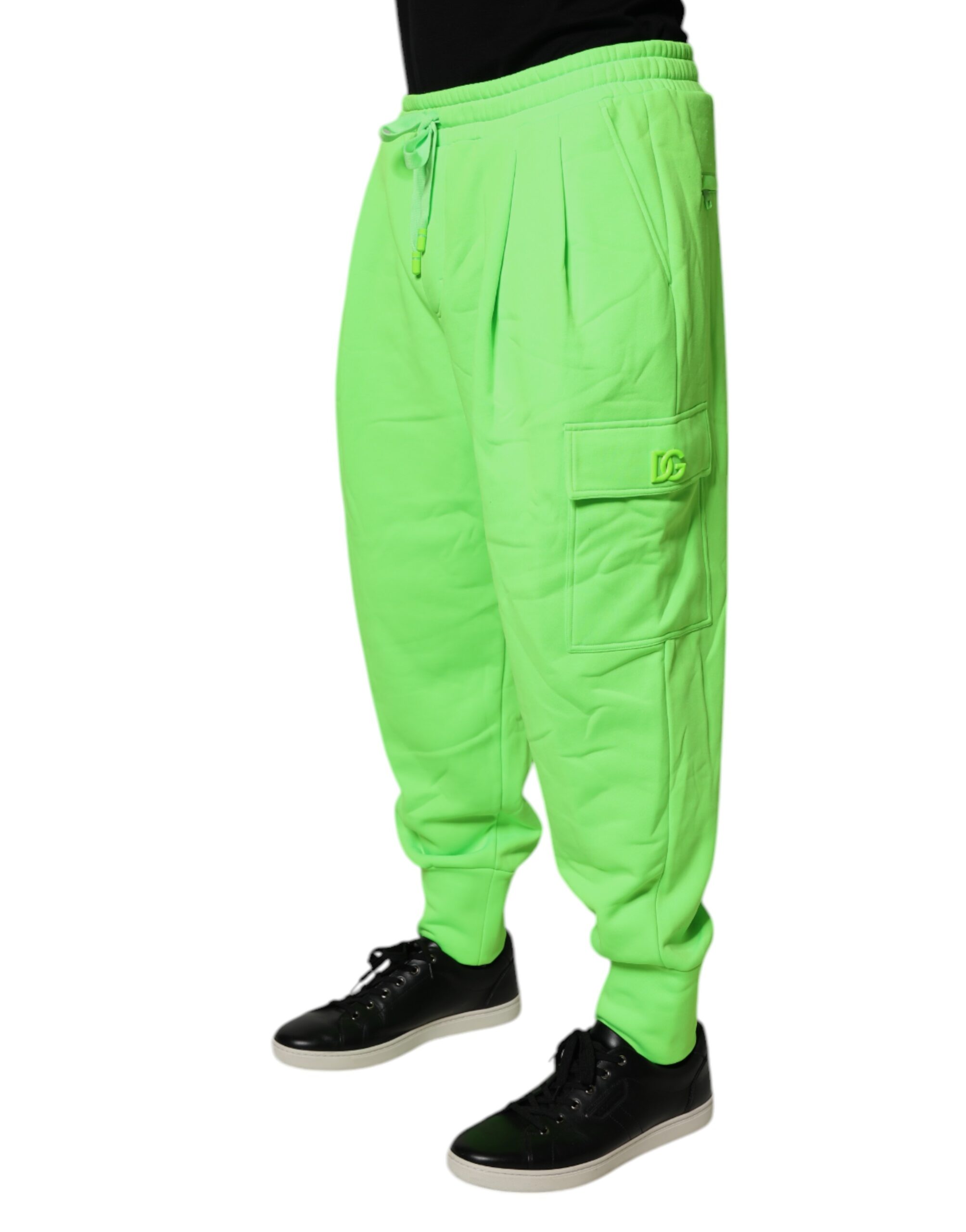 Dolce & Gabbana Neon Green Cargo Jogger Men Sweatpants Pants - Image 3
