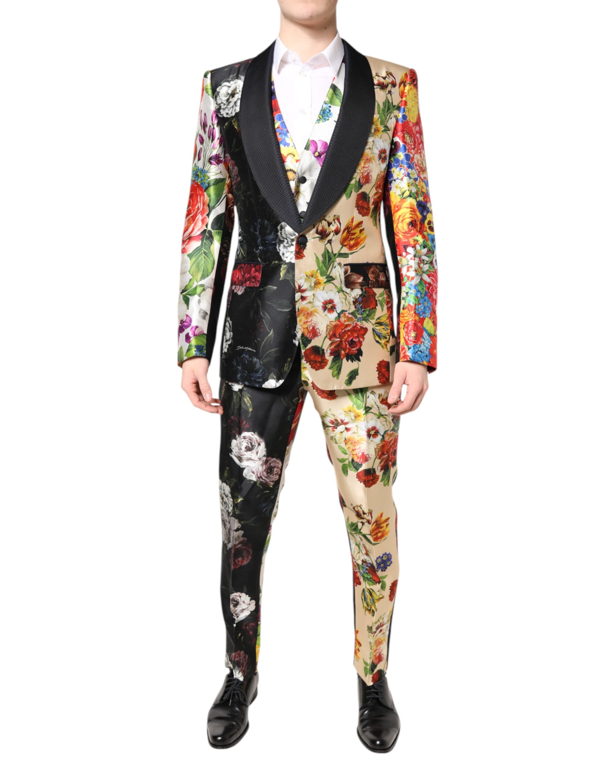 Dolce & Gabbana Multicolor Floral SICILIA Silk 3 Piece Suit - Image 2