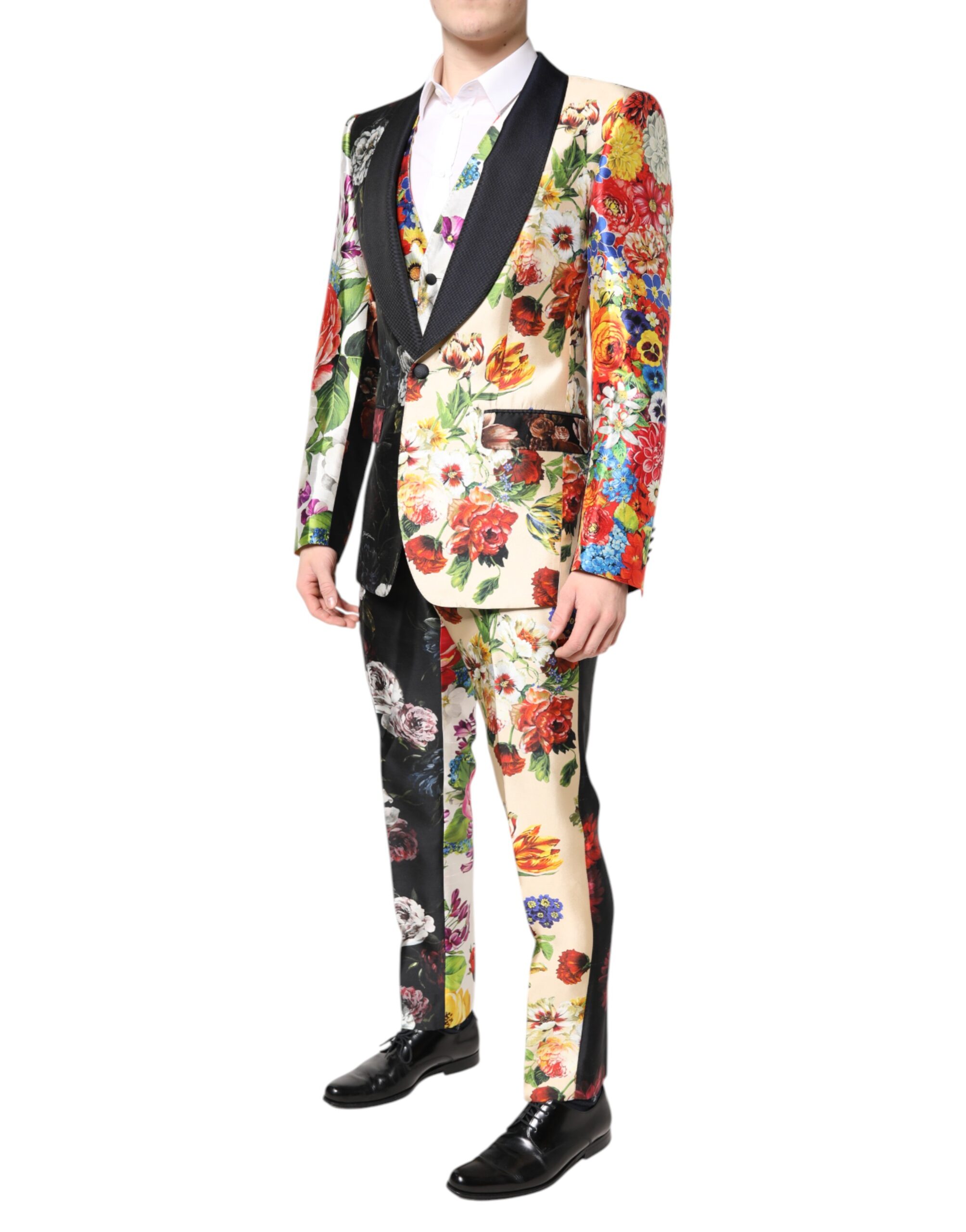 Dolce & Gabbana Multicolor Floral SICILIA Silk 3 Piece Suit - Image 3
