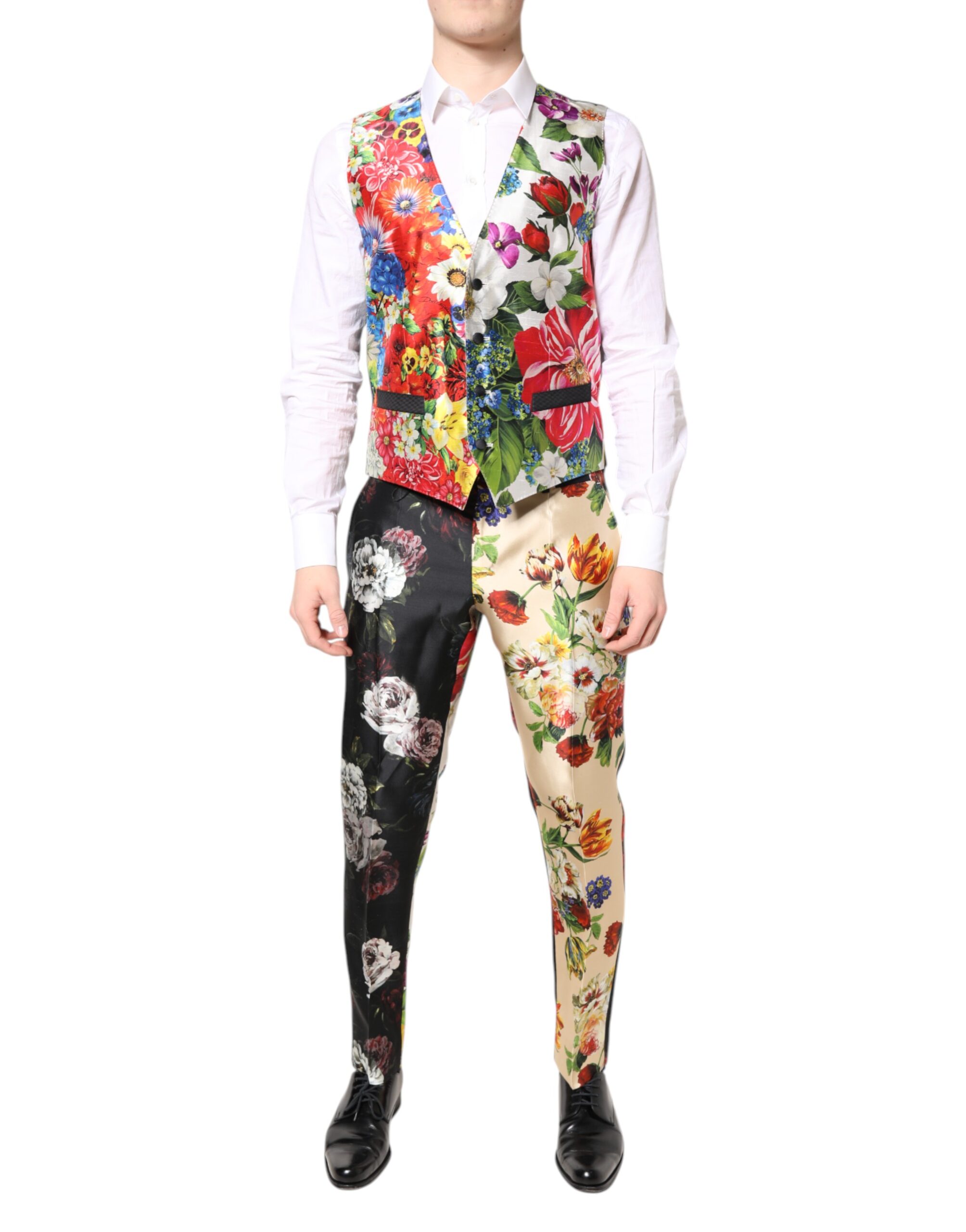 Dolce & Gabbana Multicolor Floral SICILIA Silk 3 Piece Suit - Image 5
