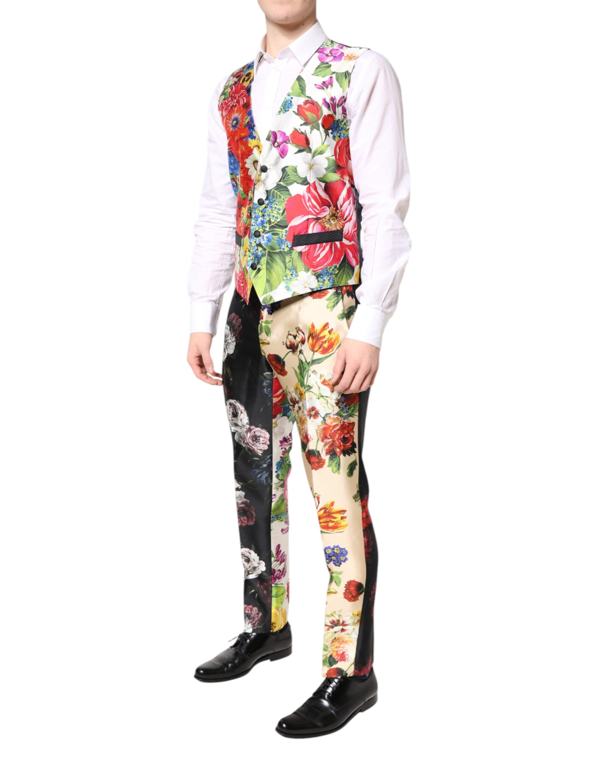 Dolce & Gabbana Multicolor Floral SICILIA Silk 3 Piece Suit - Image 6
