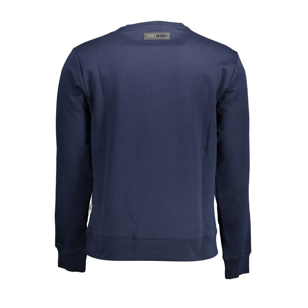Plein Sport Blue Cotton Men Sweater - Image 2