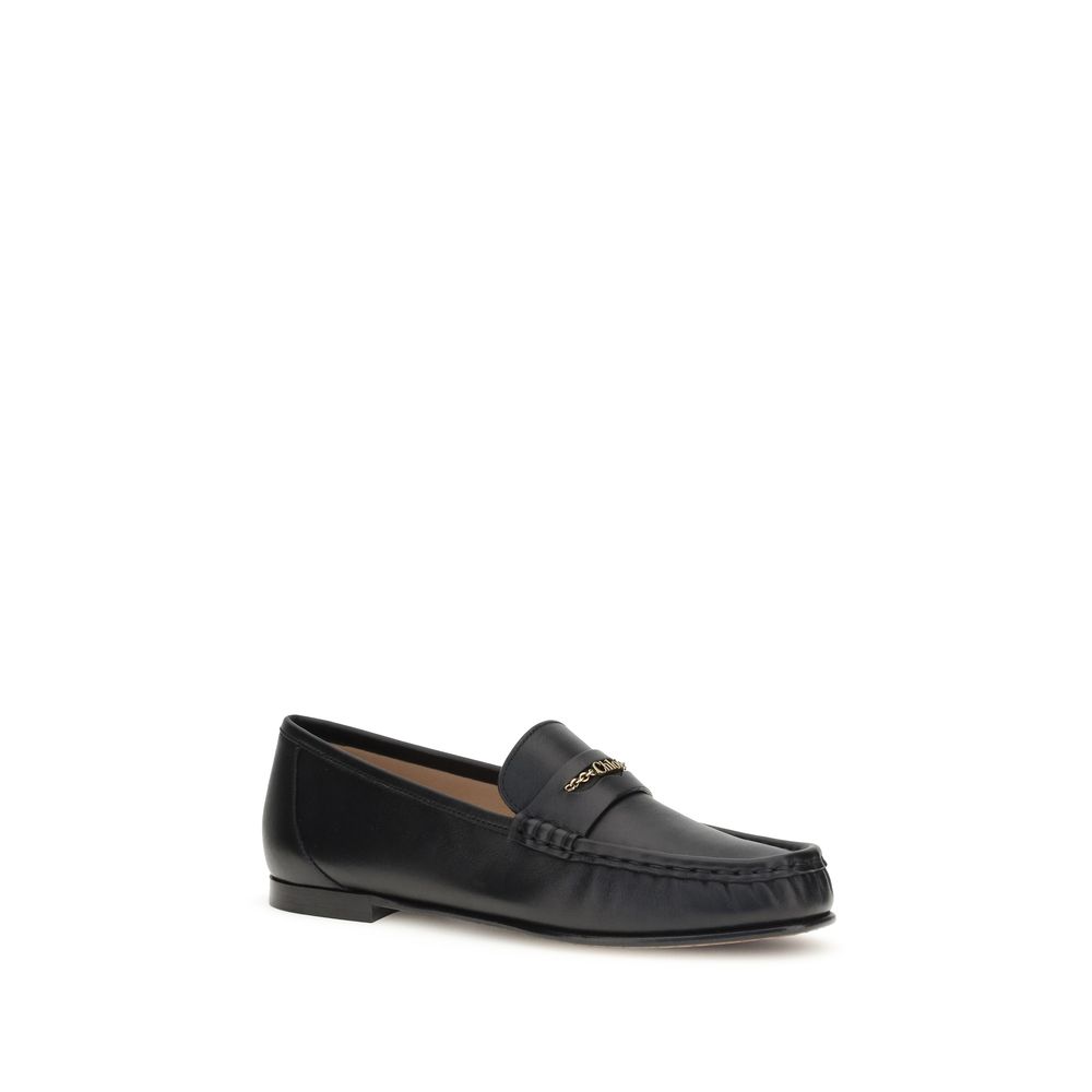 ChloƩ Black Calf Leather Bos Taurus Slip-On Loafers - Image 2