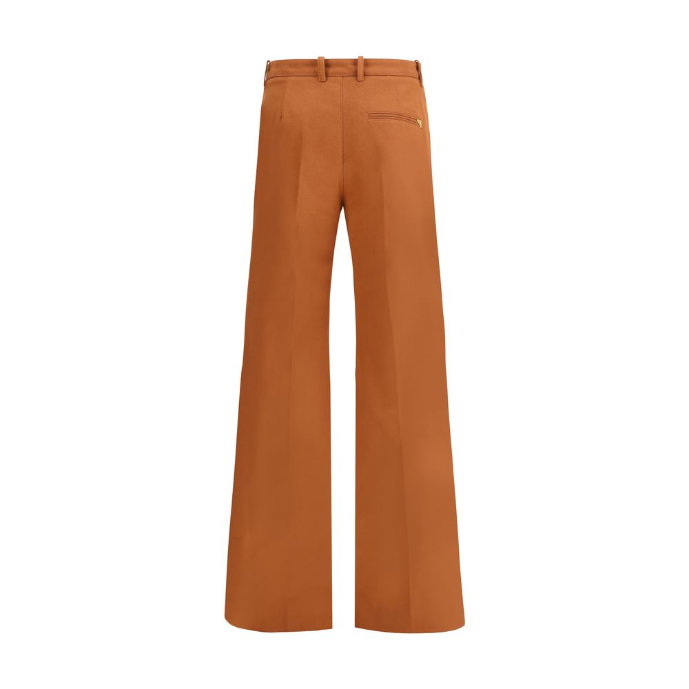 ChloƩ Brown Cotton Flared Pants - Image 2