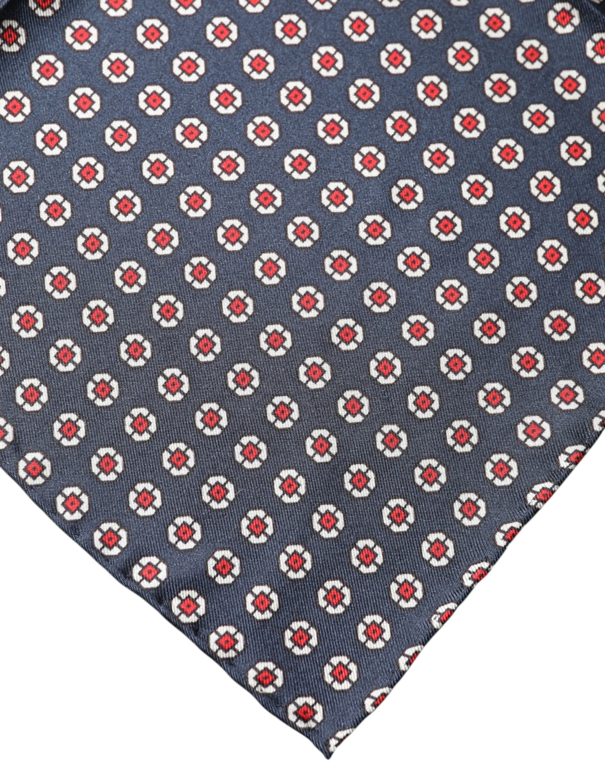 Dolce & Gabbana Blue Patterned Silk Square Handkerchief Scarf - Image 3