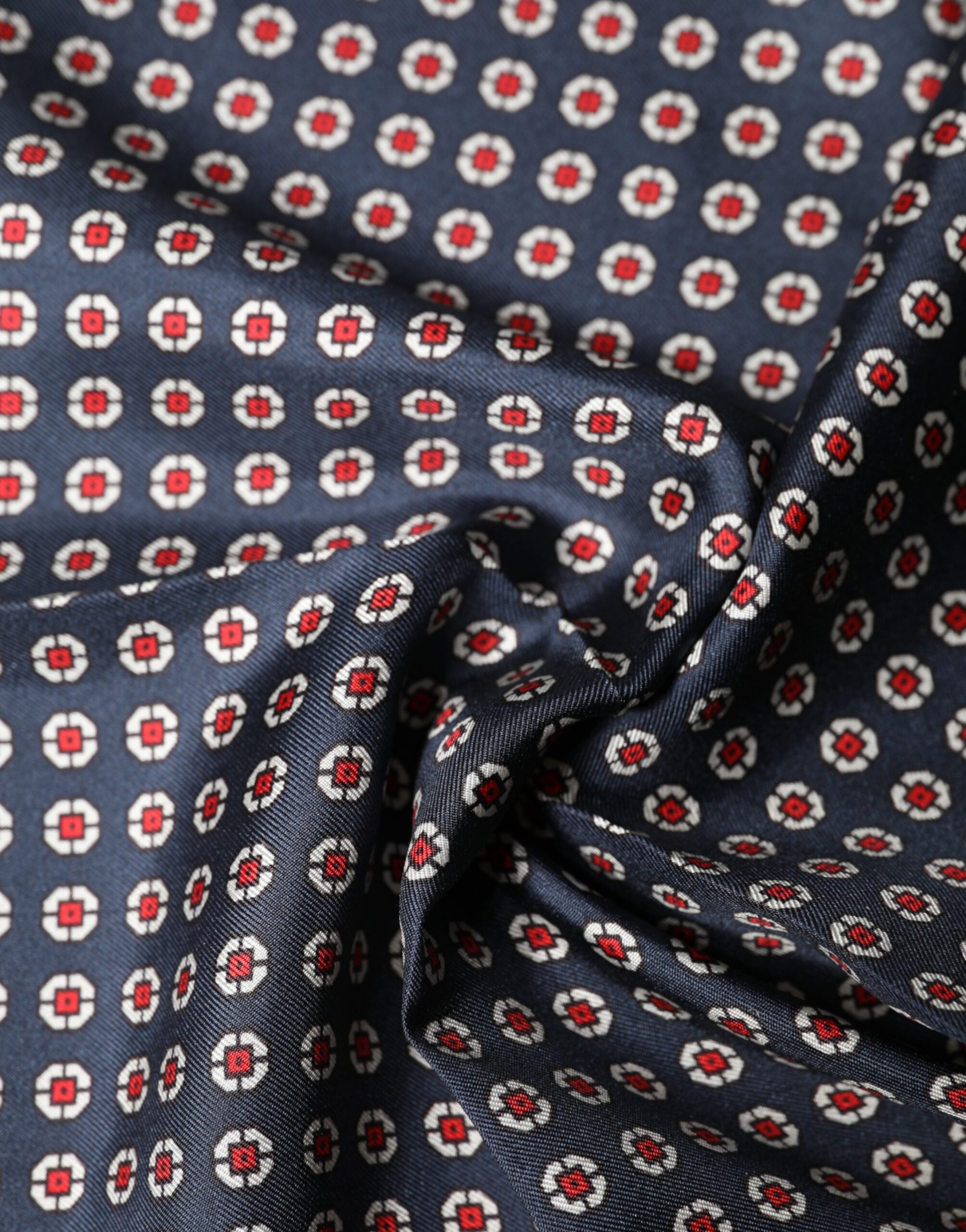 Dolce & Gabbana Blue Patterned Silk Square Handkerchief Scarf - Image 4