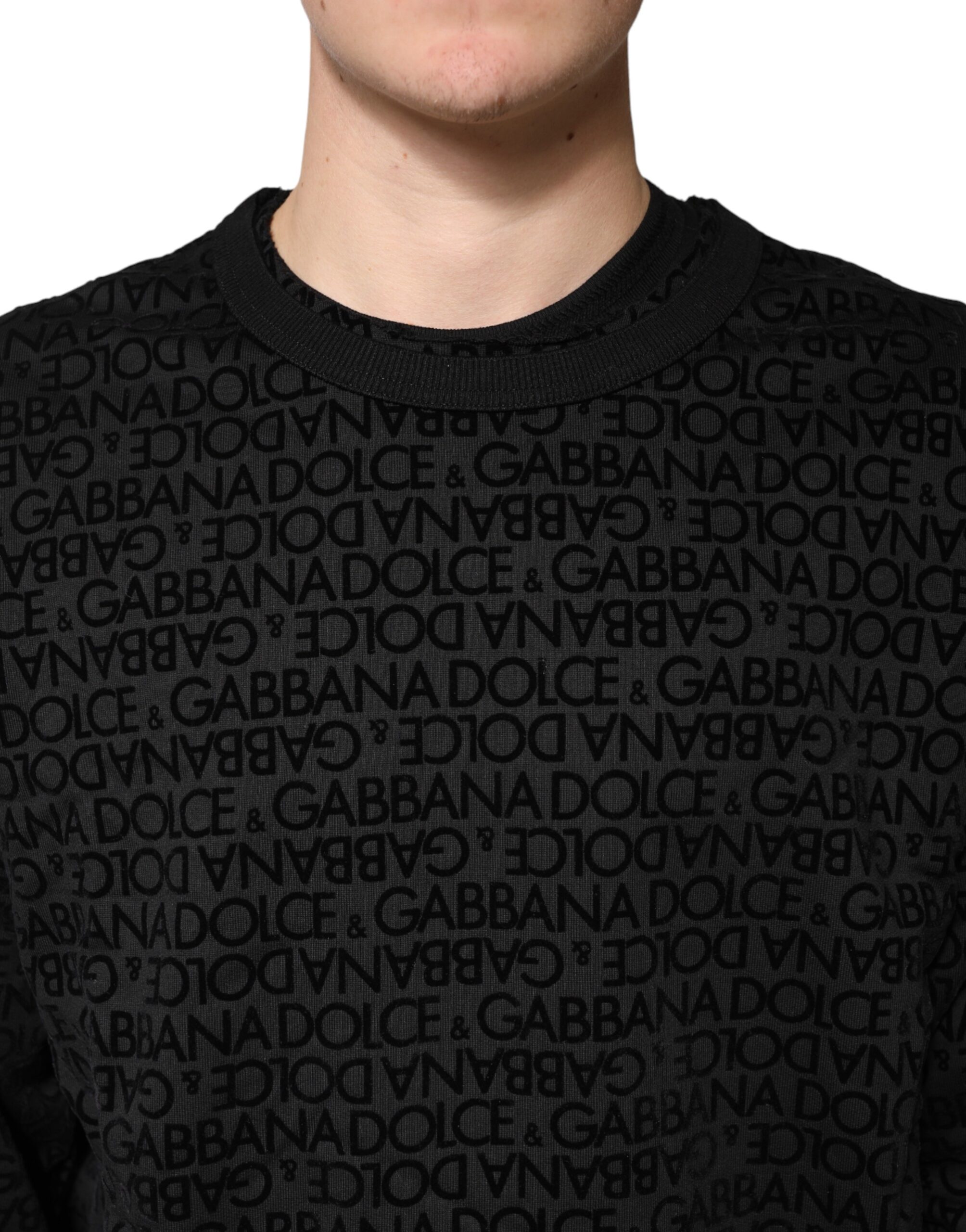 Dolce & Gabbana Black Monogram Crew Neck Sweatshirt Sweater - Image 5