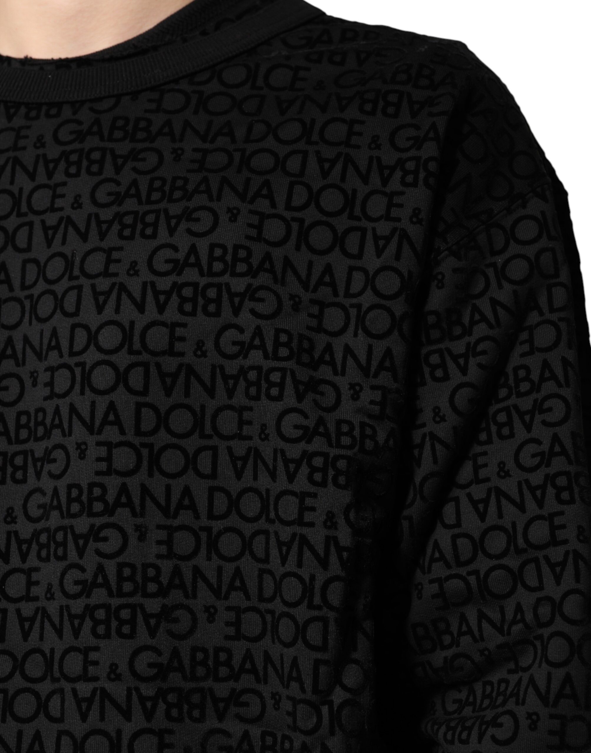 Dolce & Gabbana Black Monogram Crew Neck Sweatshirt Sweater - Image 6