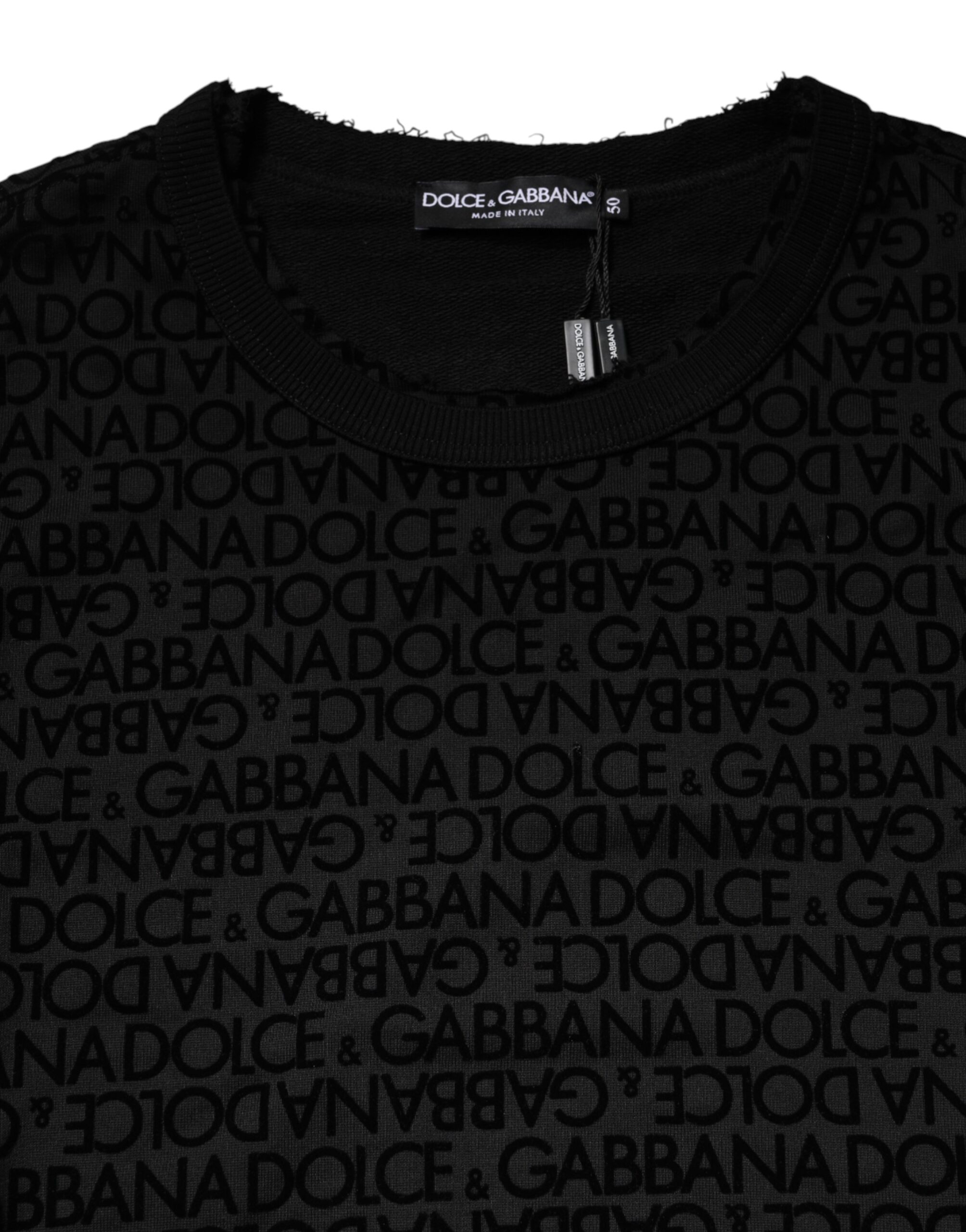 Dolce & Gabbana Black Monogram Crew Neck Sweatshirt Sweater - Image 7
