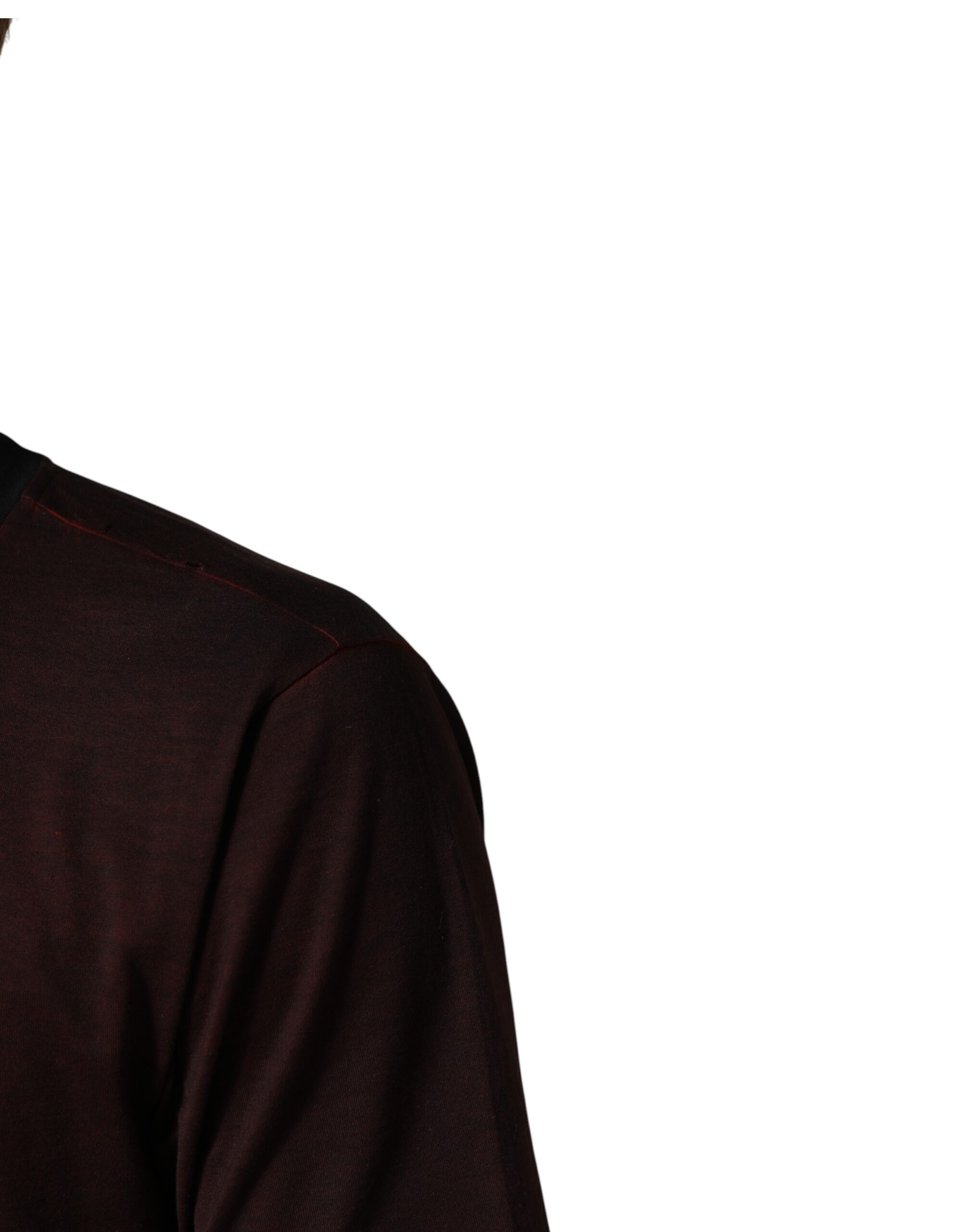 Dolce & Gabbana Maroon DG Crown Cotton Crew Neck Men T-shirt - Image 5