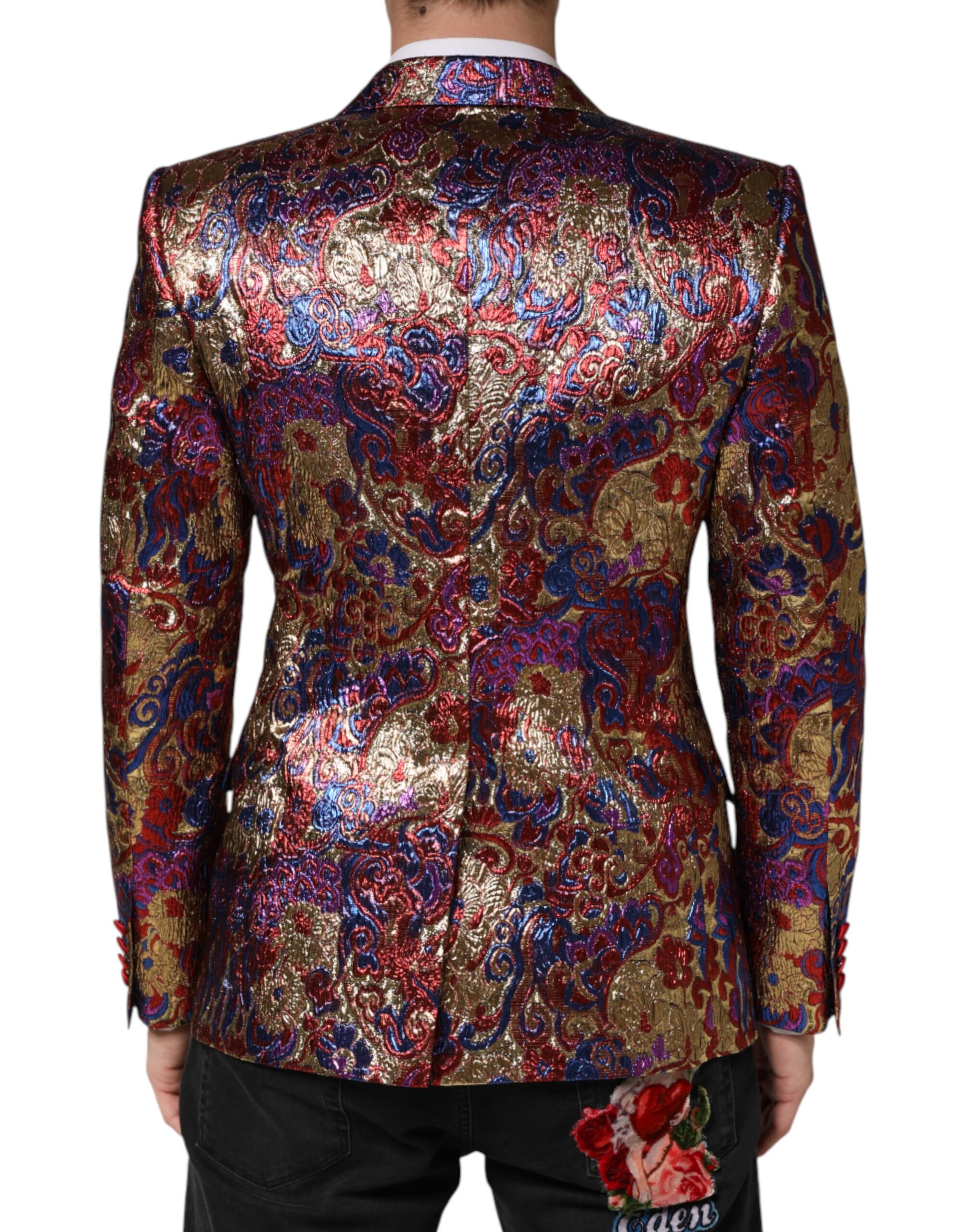 Dolce & Gabbana Multicolor Jacquard Single Breasted Blazer - Image 4
