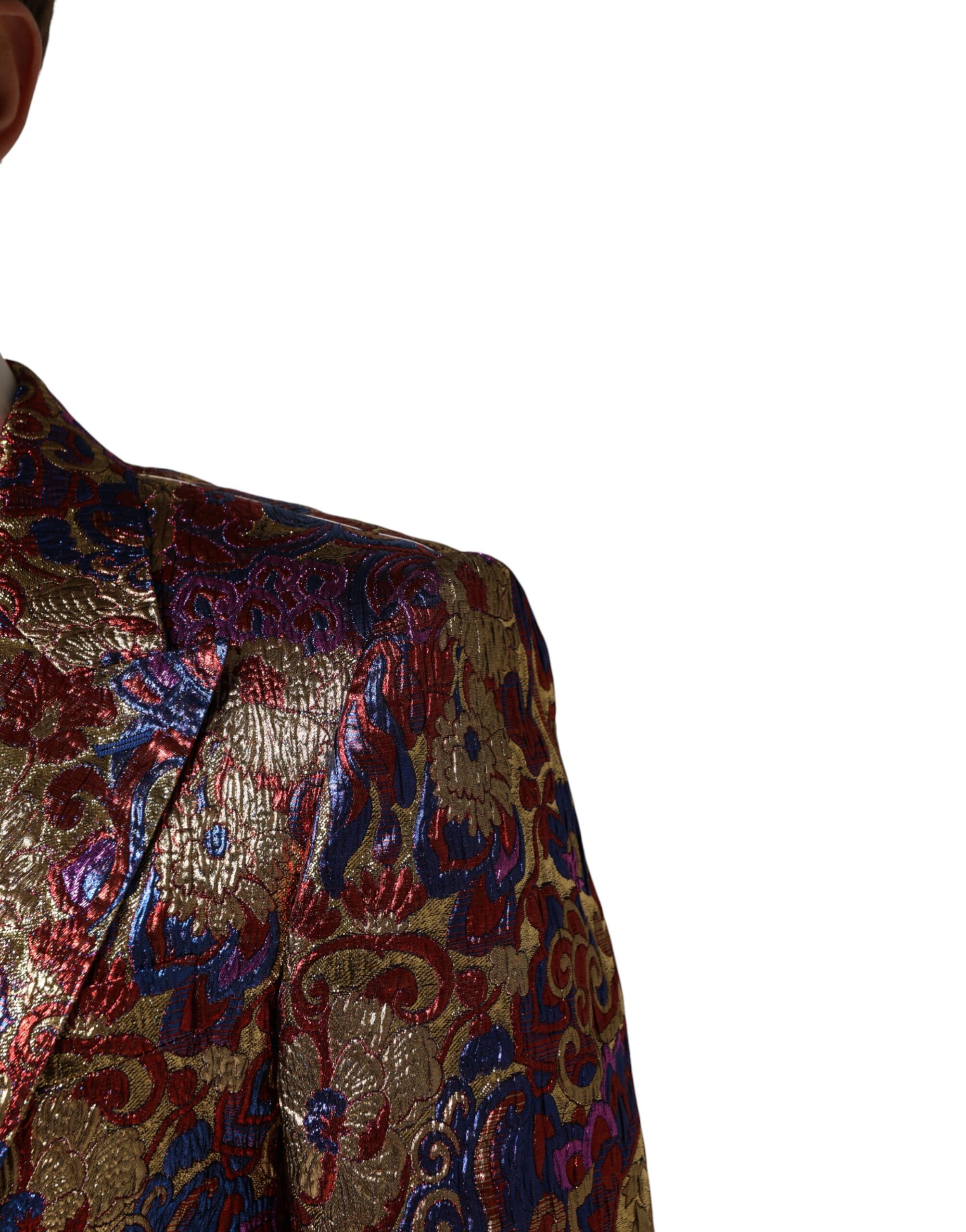 Dolce & Gabbana Multicolor Jacquard Single Breasted Blazer - Image 5
