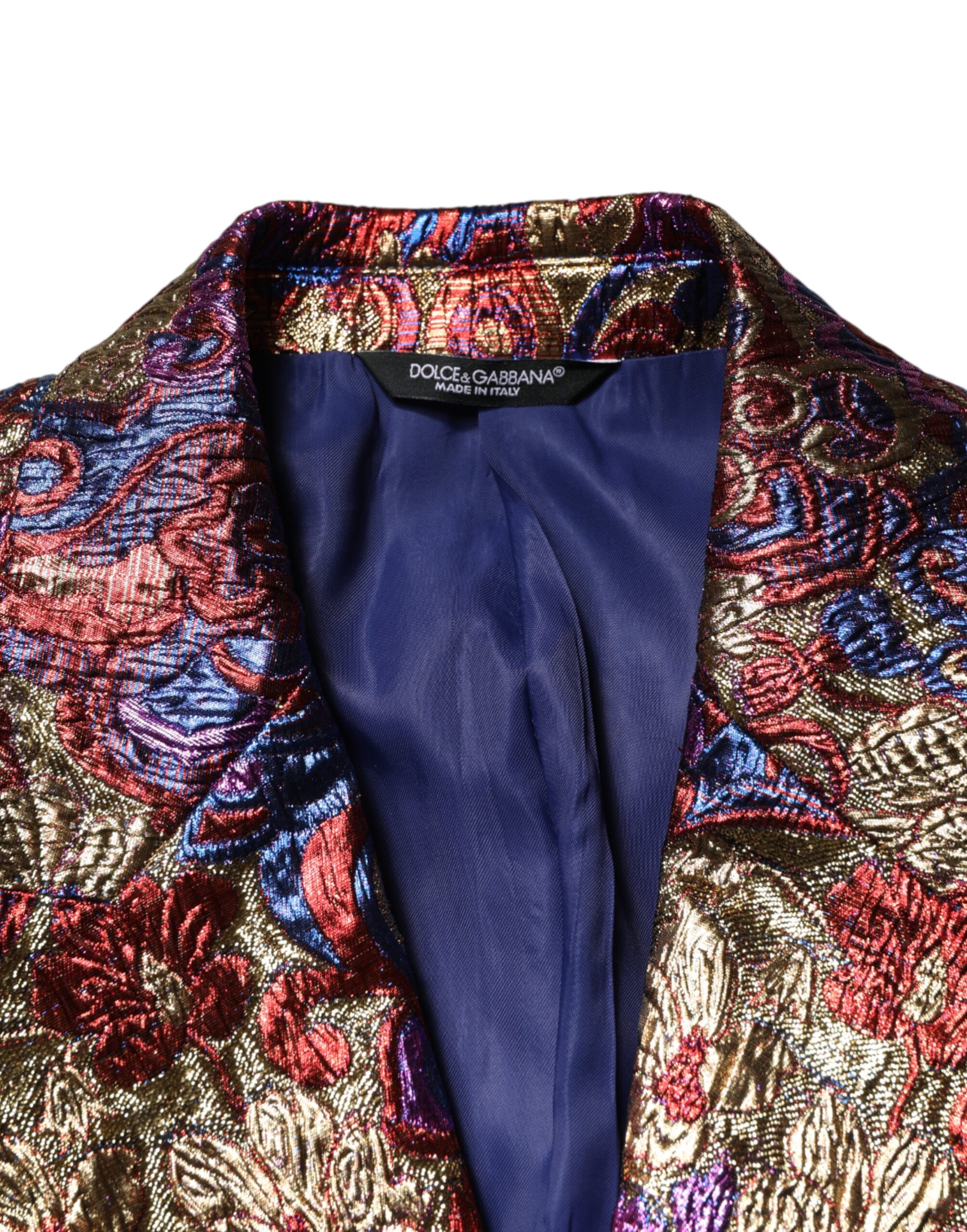 Dolce & Gabbana Multicolor Jacquard Single Breasted Blazer - Image 6